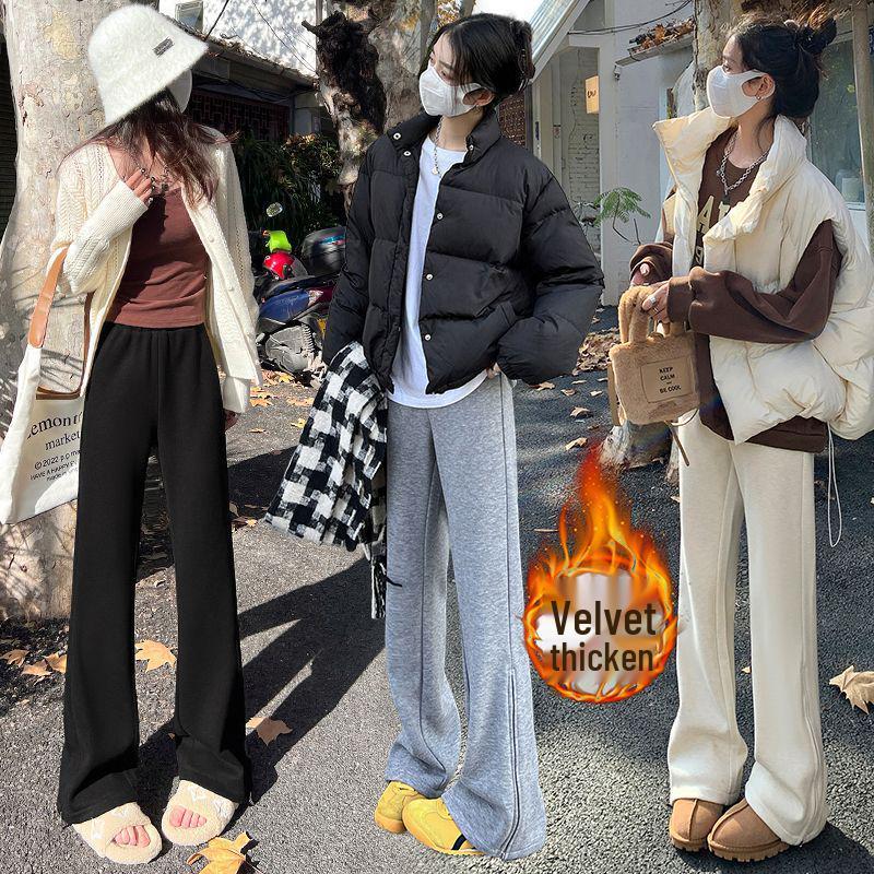 Женские утягивающие брюки для йоги с высокой посадкой и микроклешем, на флисовой подкладке, на молнии - Осенне-зимний тренд