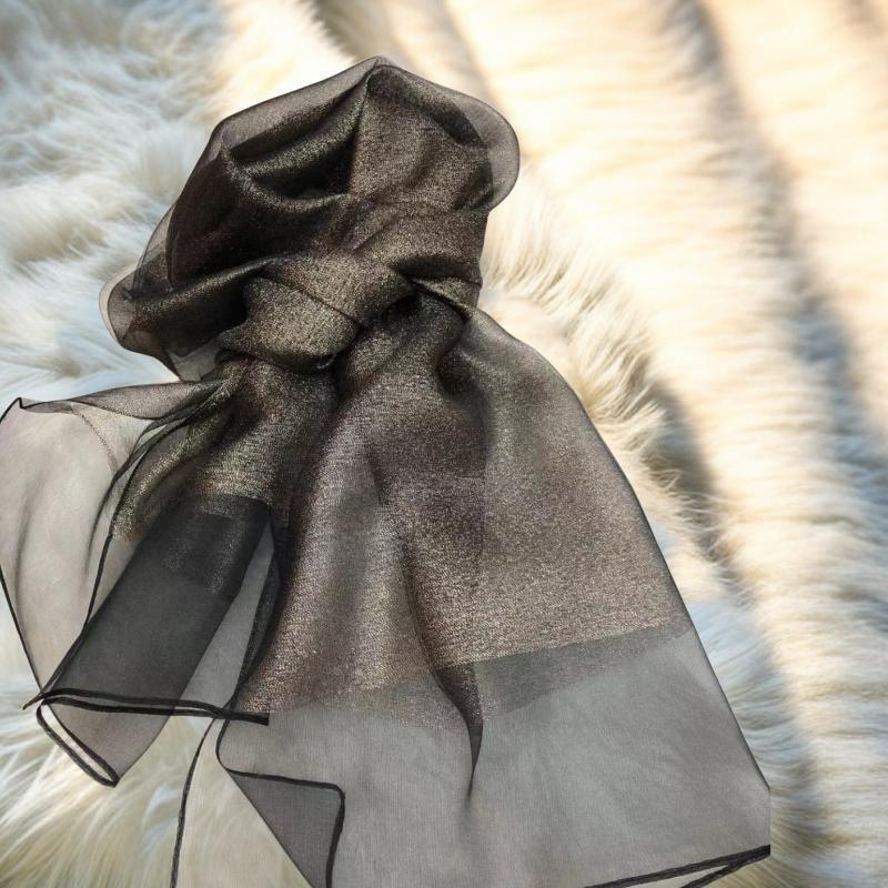 Elegant Imitation Silk Scarf - Solid Color, Sun Protection, Fashionable Female Shawl, Long and Simple Design