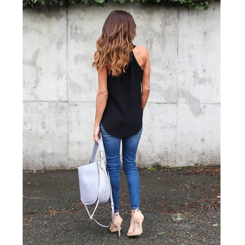Size Summer Plus Women Blouse V Neck Sleeveless Sexy Tops Casual Shirt Blouse
