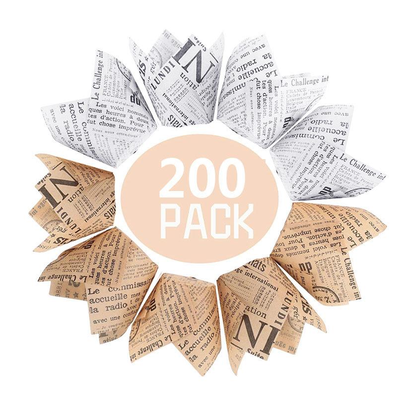 Tulip Cupcake Packaging Oil-Proof Bread Paper Tray Newspaper Cup Printing English Goblet Of Fire 200