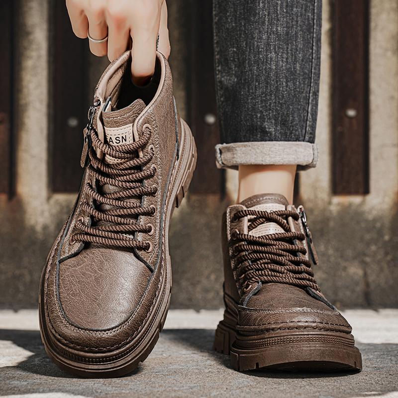 Новые модные осенние и зимние мужские высокие ботинки martin для студентов, трендовые рабочие туфли на мягкой подошве для мальчиков, кроссовки Martin с защитой труда