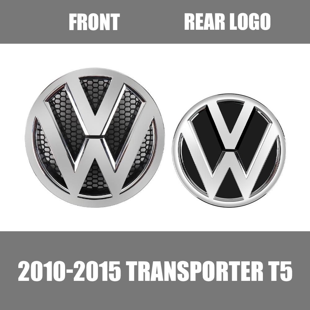 YNEPB1 1/2pcs Car Front Rear Trunk Logo Emblem Badge Sticker Decoration For Volkswagen VW Transporter T5 2010 2011 2012 2013 2015 2014