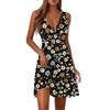 Ladies Casual Fashion V-Neck Sleeveless  Print Dress