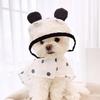 Waterproof Puppy Rain Cape Adjustable Wave Point Design Bear Ears Raincoat Lightweight Polyester Cape Raincoat
