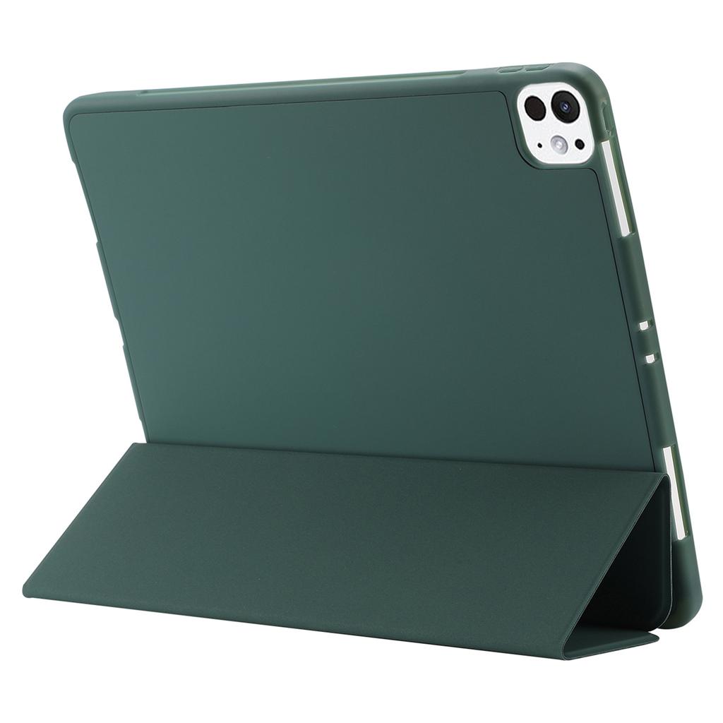 Для iPad Про 13 (2025)/13 (2024) Чехол-книжка с покрытием Skin-Touch, кожаный, трехскладной, с подставкой и держателем для стилуса, для планшета