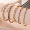 Fashion Colorful Zircon Bracelet Women's Stainless Steel Extension Chain Bracelet Female Summer Waterproof Zircon