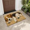 Cute 3D Sleeping Beagle Dog Print Doormat Non-Slip Dirt Trapper Washable Floor Mat for Entryway Dog Lovers