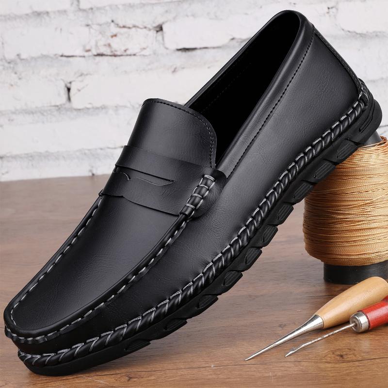 Fashionshoes men Fashion slip on Soft Moccasins Men Loafers handmade sewing High Quality Leather Shoes Mens Flats Driving Shoes men