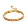 1pc AAA Cubic Zirconia Stone Bracelets Gold Color Stainless Steel Metal Chain Bracelet for Women Punk Hip Hop Jewelry Wholesale