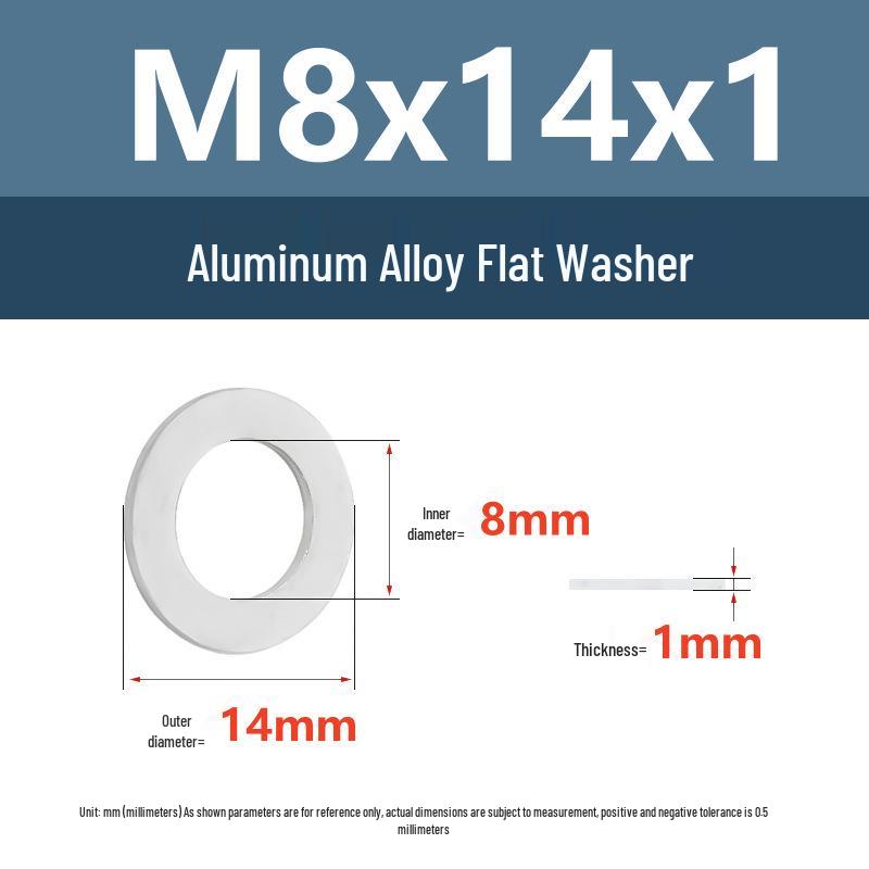 Yigu Aluminum Alloy Flat Washer M6 M8 M10 M12 Metal Screw Hardware