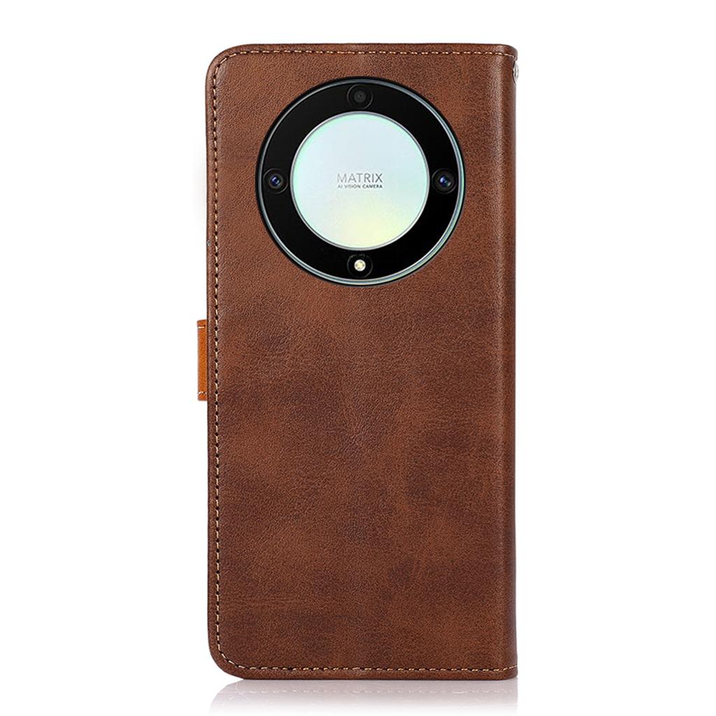 KHAZNEH For Honor X9a 5G/X40 5G/Magic5 Lite 5G Gold Button PU Leather Cowhide Texture Phone Stand Case Wallet Cover