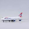 47cm 1/150 Scale B747 British Airways Aircraft Airplane Model Toys with Light Diecast Resin Plane Collection Display Gifts Fans