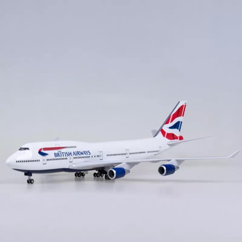 47см Масштаб 1/150 B747 British Airways Самолет Модель Самолета Игрушки со Светом Литой Смола Самолет Коллекция Дисплей Подарки Поклонники