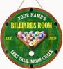 Custom Name Billiards Lounge Bar Pool Wooden Sign 12in Wall Art Plaque Pool Table Room Decorations Poker Dart Recreation Room