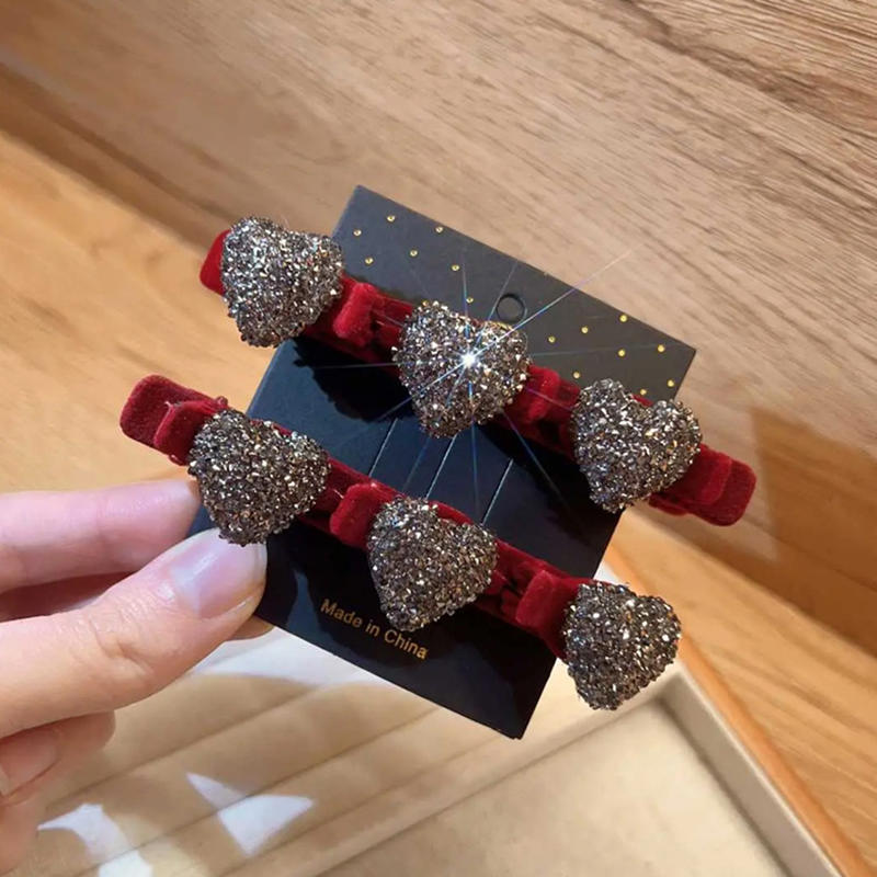 Exquisite New Fashion Sparkling Crystal Stone Hairpin 3 Flower Hair Clips For Women Braided Hair Duckbill Hair Claw Headwear