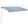 VidaXL Automatic Retractable Awning and Posts 3x2.5 M Blue and White 3069906