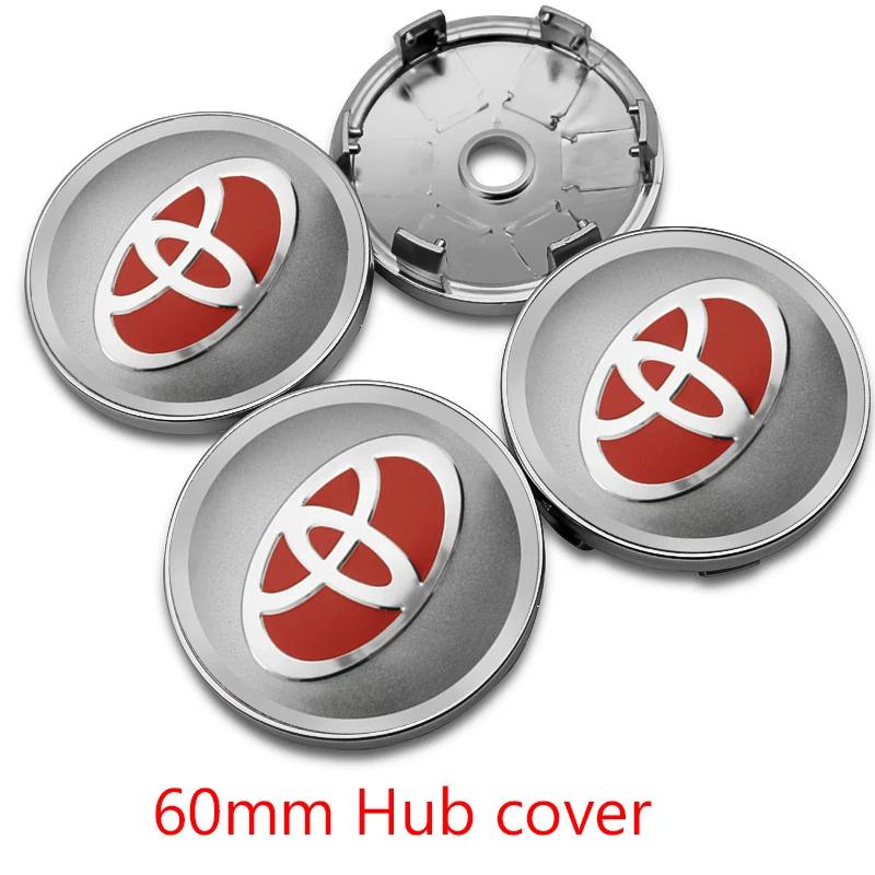 4Pcs 56mm 60mm 62mm 57mm Car Wheel Center Hub Cap Stickers Accessory For Toyota Rav4 Yaris Avensis Corolla Camry crown Rim Cover