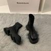 Fashion 2024 Autumn Chunky Women Ankle Boots Fashion Zippers Square Head Thick Bottom Shoes Ladies Elegant Morder Short Boot Goth Shoe