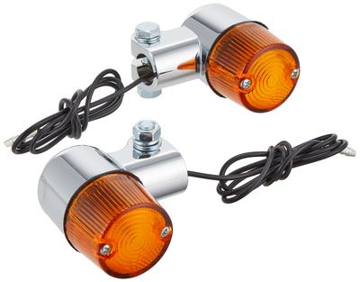 Kitaco 800-5001606 Комплект круглых мини-указателей поворота, одноламповые, универсальные, хромированные/оранжевые