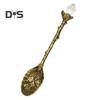 Heavy Duty Tea Scoop Engraved Flower Pattern Hard Ice Cream Dessert Scoop Scooper