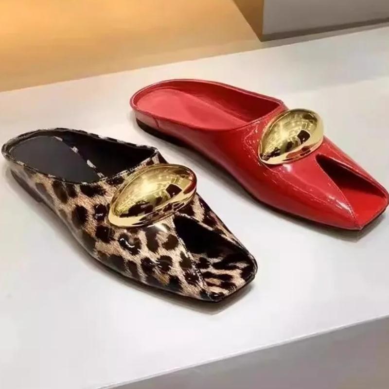 Women Summer Flats Slippers Leopard New Shoes Sandals 2025 Slingback Designer Woman Peep Toe Flip Flops Zapatillas Mujer