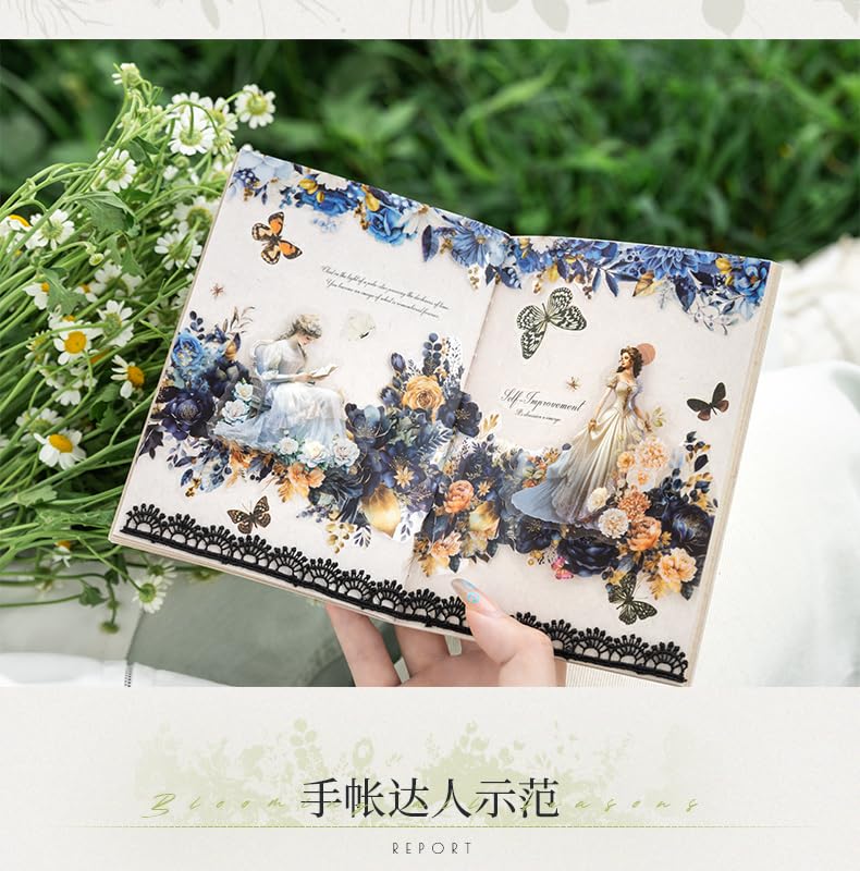 Alideco Маскировочная Милая Цветочная Растение 50 мм Шириной x 2 м ПЭТ Клейкая Широкая Стильная Маскировочная Наклейка Набор из 6 рулонов Лента, Дизайн, Ландшафтный, Прозрачная, Водостойкая,