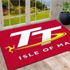 Isle of Man TT Logo Red Background Print Area Rug Motorcycle Fan Non Slip Rectangular Floor Mat Man Cave Gaming Room Living Bedroom Home Decor Rug