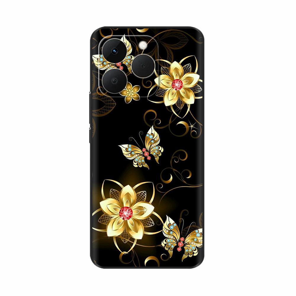 Для Realme 15T 5G Чехол Мягкий Силиконовый Бампер Мультяшный Цветок Череп Рисунок Задняя Крышка Для Oppo Realme 15T 15 T Чехлы Для Телефона Funda