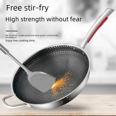 Сковорода из нержавеющей стали с антипригарным покрытием и композитным дном для домашнего использования