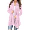Women's Asymmetrical Open Front Knit Cardigan Long Sleeve Casual Cover Up Loose Fit