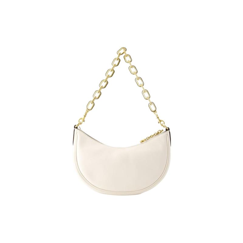 COACH Mira 23 Chain Decoration Calfskin Hand Shoulder Bag Medium Women's Beige