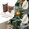 100x Unfinished Wood Slices Wooden Hanging Ornaments Teardrop Shaped Embellishments Blank Chips