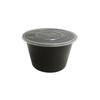 Jumei 1750ml Round Black Thickened Disposable Meal Boxes with Lids (200 Sets)