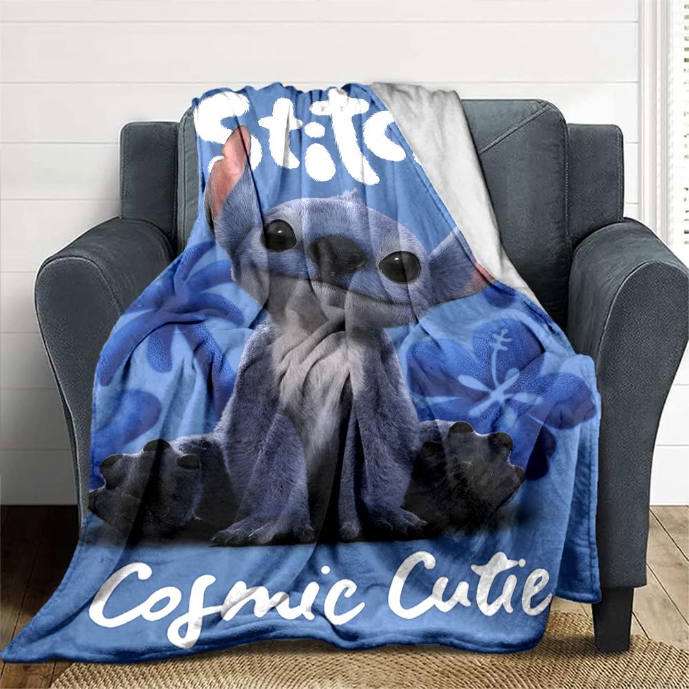 1pc S-Stitch3 Blanket, Gift, for Men and Women, Soft Blanket, Good for Sofa Bed Couch Travel, Lightweight Flannel Blanket