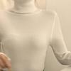Женские вязаные топы с высоким воротником, с длинным рукавом, однотонные, базовый свитер, прилегающего кроя, вязаные пуловеры, осенне-зимняя одежда