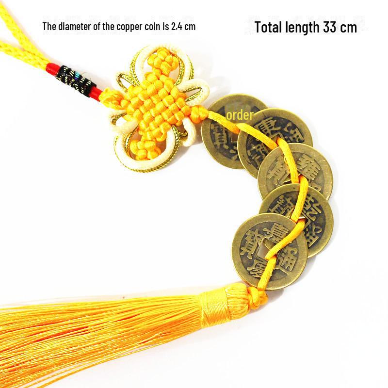 Emperors' Coins Pendant: Five or Six Copper Coin Gourd Pendants, Ideal As Gifts