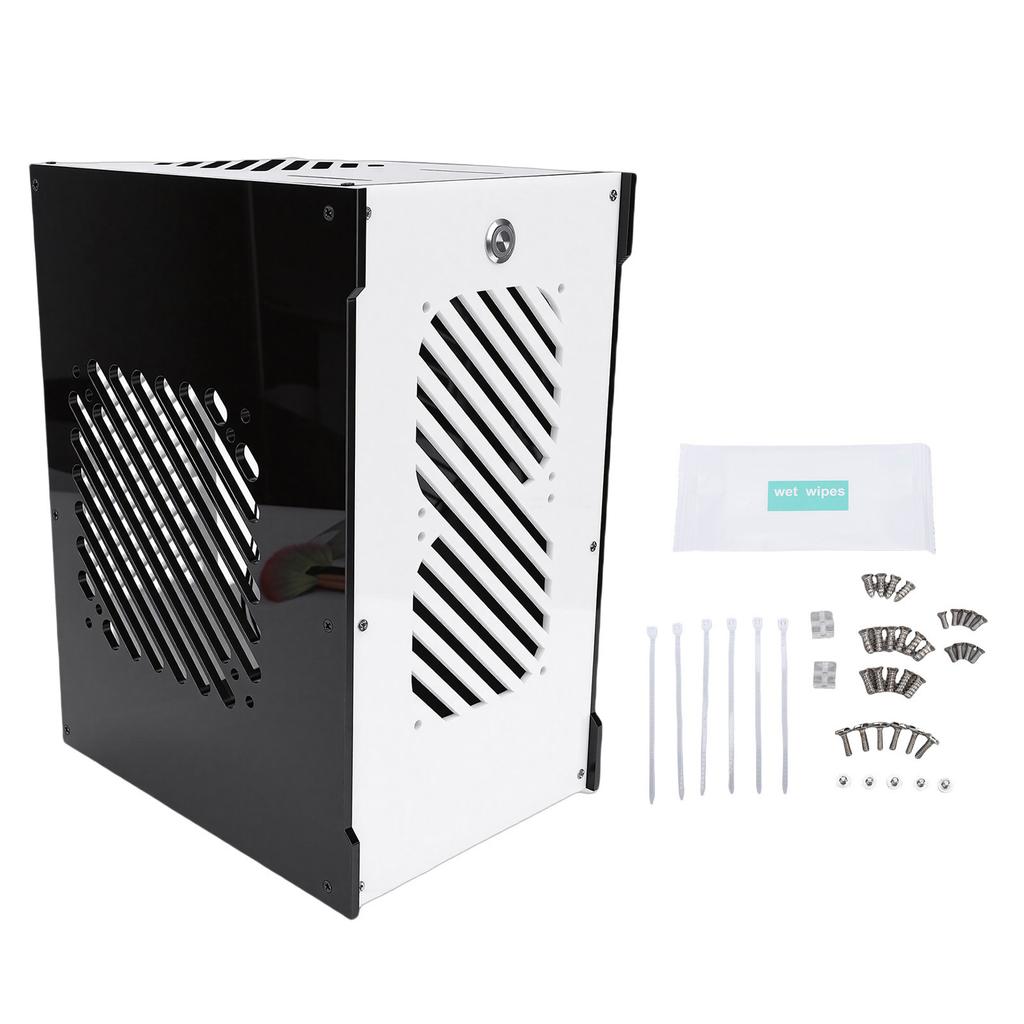 Small PC Case 360 Degree Open Hollow Cooling Desktop Computer Case Acrylic 292x220x165mm