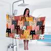 Fashion 1PC Cartoon Printing Colorful Cat Pattern Microfiber Beach Towel, Quick Dry, Sand Free Microfiber,Perfect for Pool, Bath
