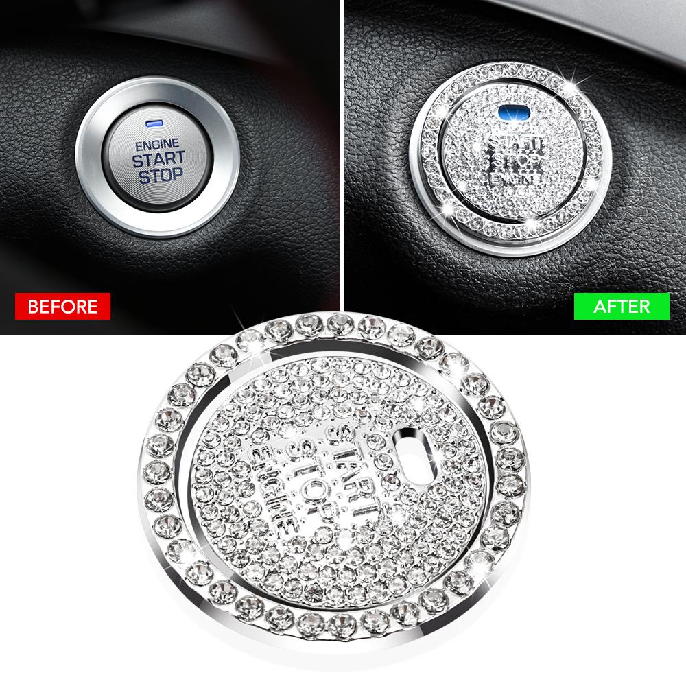 Кнопка запуска и остановки двигателя автомобиля, украшение с кристаллами для Renault Megane 2 3 Duster Logan Clio 4 3 Laguna 2 Sandero Scenic