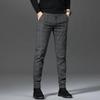 Men's Slim Fit Plaid Casual Pants for Spring and Autumn