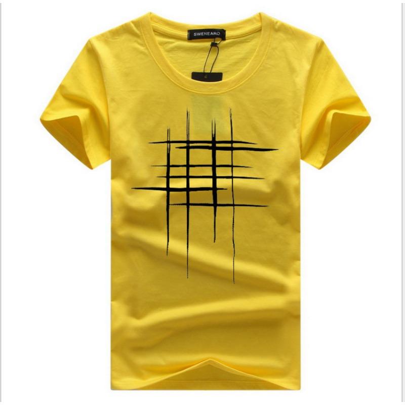 QICED Summer Short-sleeved T-shirt Men's O-neck Trend Bottom Shirt