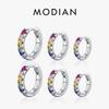MODIAN 3 Размера Цветные Серьги-Кольца из Серебра 925 Пробы Модные Штабелируемые Круглые Серьги-Обручи с Фианитом Для Женщин Изящные Украшения