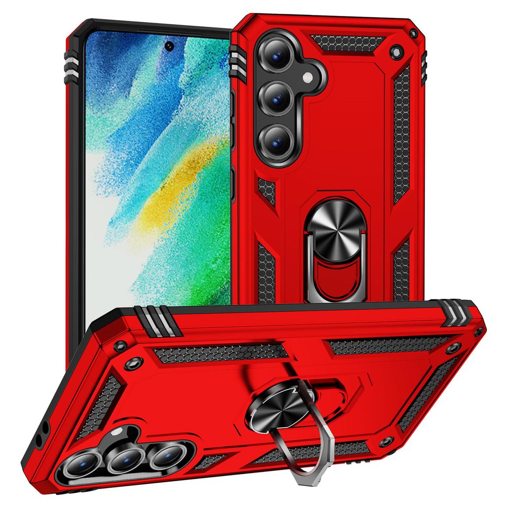 Чехол для Samsung Galaxy S24 FE, PC+TPU, чехол для телефона с вращающейся подставкой-кольцом