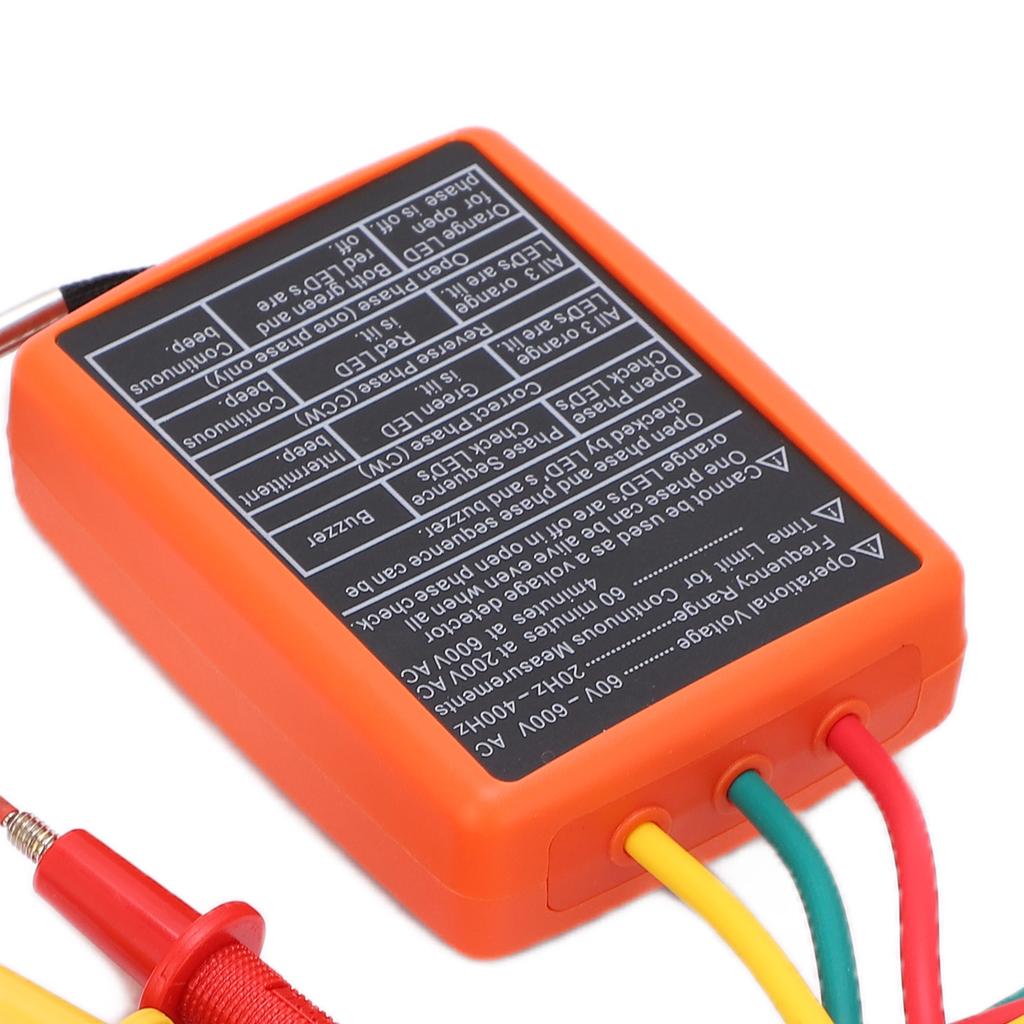 SM852B Тестер чередования фаз 3-фазный Цифровой индикатор фаз Детектор Светодиодный зуммер Измеритель последовательности фаз Тестер напряжения 60В~600В AC