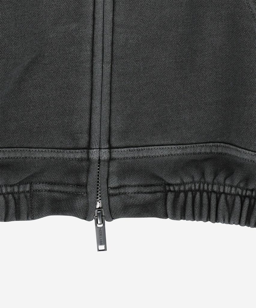 Node Labs Dev:7 Худи на молнии с двойным капюшоном, окрашенное garment-dye_Черный