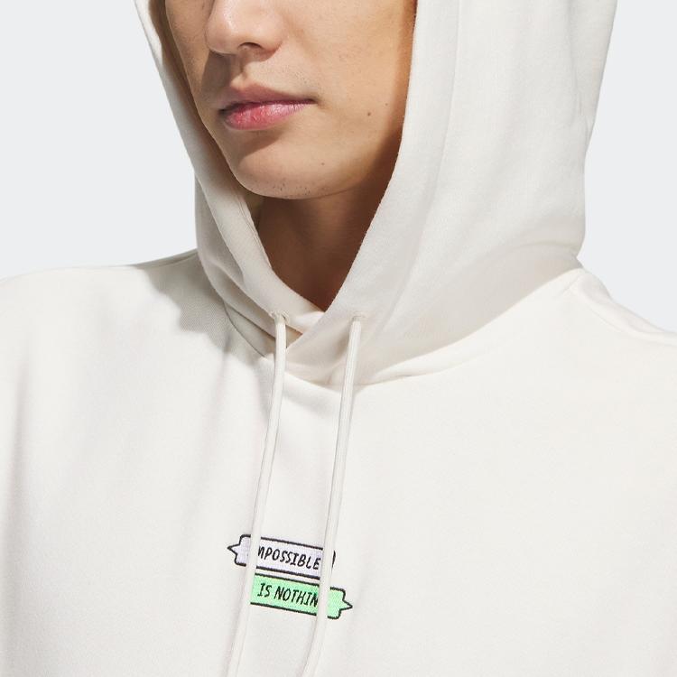 adidas X Seebin SS23 Графическая толстовка с вышитыми буквами Мужская толстовка с капюшоном Розовая Белая IA8165