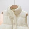 Женский пуховый жилет, стойка воротник, без рукавов, пуховик, повседневная жилетка на молнии, зимняя теплая верхняя одежда с карманами