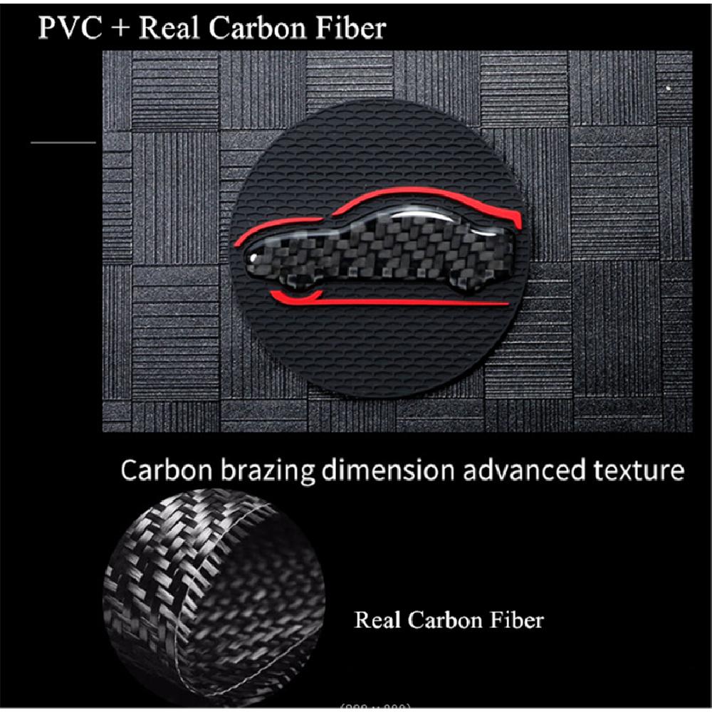 A Set Of 2 High-Quality Anti-Slip Elastic Long-Lasting Mats Made Of Real Carbon Fiber For In-Car Cup Holders