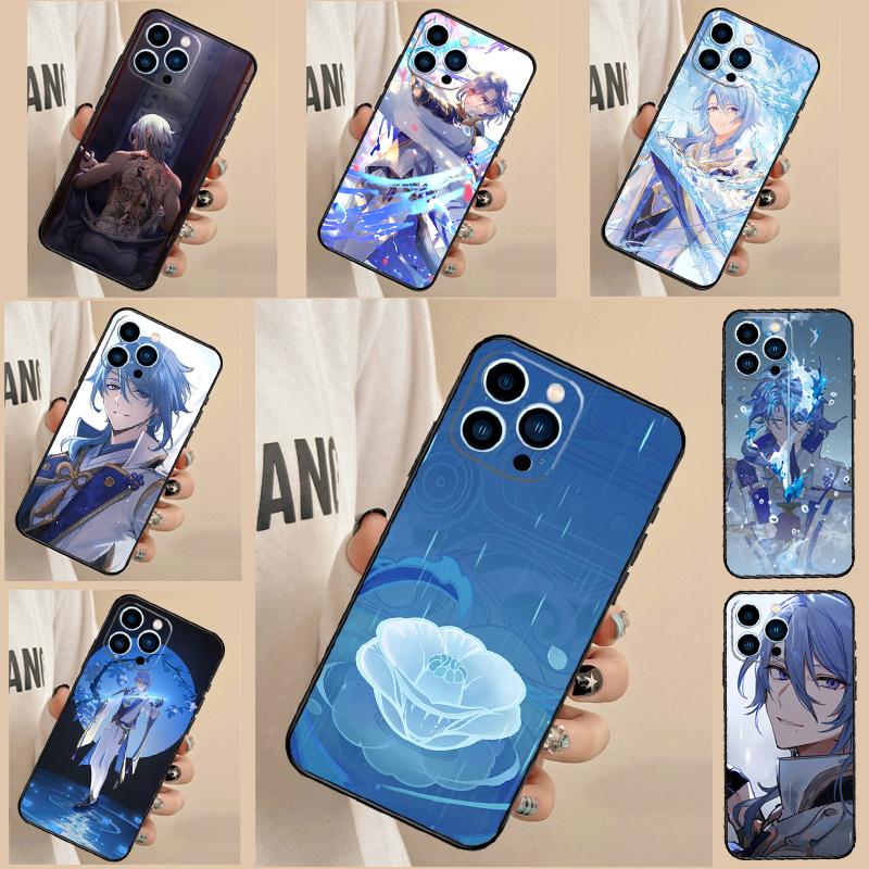 Чехол для телефона Genshin Impact Камисато Аято Для iPhone 17 Air 16 15 14 13 12 11 Pro Max 12 13 mini 15 16 Plus 16e Чехол Funda