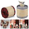 Christmas Ribbon Imitation Linen Ribbon Plaid Edging Ribbon